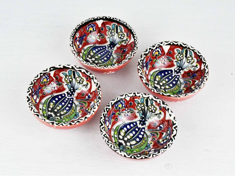 5 cm Turkish Bowls Ottoman Flower Set of 4 Ceramic Sydney Grand Bazaar Red 2 