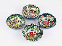 5 cm Turkish Bowls Ottoman Flower Set of 4 Ceramic Sydney Grand Bazaar Green 2 