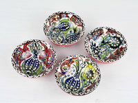 5 cm Turkish Bowls Ottoman Flower Set of 4 Ceramic Sydney Grand Bazaar Red 4 