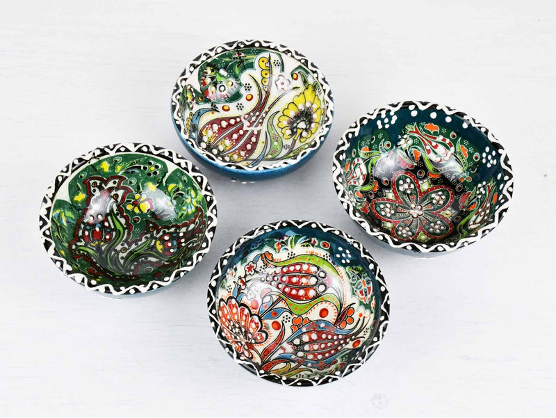 5 cm Turkish Bowls Ottoman Flower Set of 4 Ceramic Sydney Grand Bazaar Green 3 