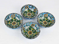 5 cm Turkish Bowls Ottoman Flower Set of 4 Ceramic Sydney Grand Bazaar Light Blue 1 