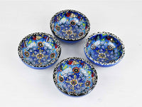 5 cm Turkish Bowls Ottoman Flower Set of 4 Ceramic Sydney Grand Bazaar Blue 1 