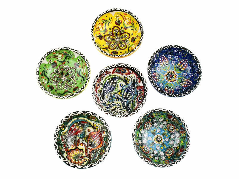 5 cm Turkish Bowls Ottoman Flower Set of 6 Ceramic Sydney Grand Bazaar Mix 12 