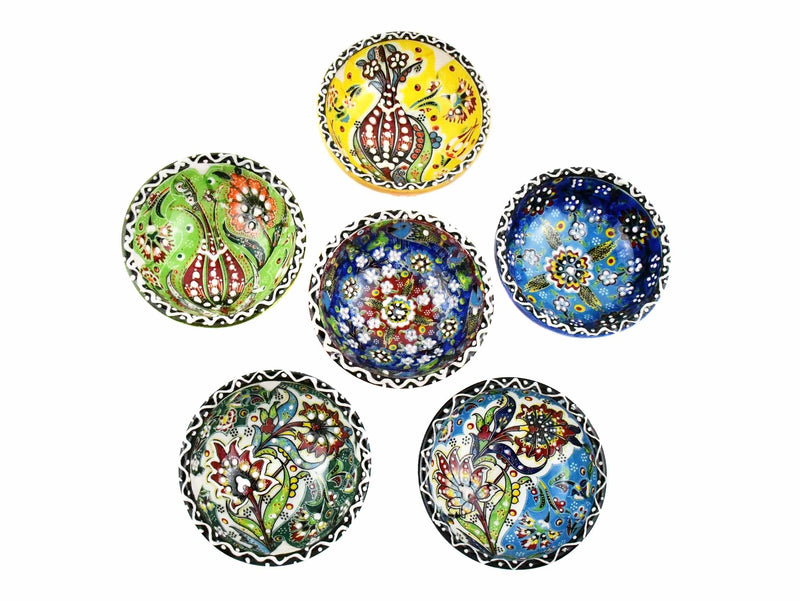 5 cm Turkish Bowls Ottoman Flower Set of 6 Ceramic Sydney Grand Bazaar Mix 10 