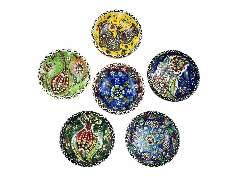 5 cm Turkish Bowls Ottoman Flower Set of 6 Ceramic Sydney Grand Bazaar Mix 13 