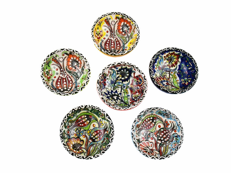 5 cm Turkish Bowls Ottoman Flower Set of 6 Ceramic Sydney Grand Bazaar Mix 3 