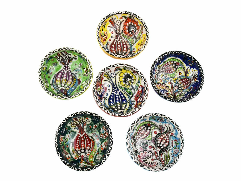 5 cm Turkish Bowls Ottoman Flower Set of 6 Ceramic Sydney Grand Bazaar Mix 7 