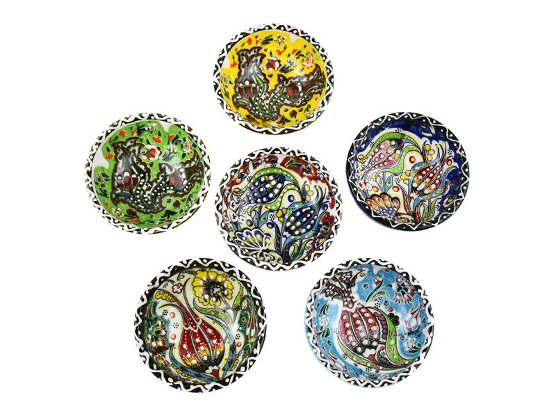 5 cm Turkish Bowls Ottoman Flower Set of 6 Ceramic Sydney Grand Bazaar Mix 6 