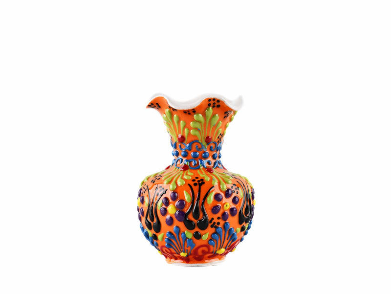 5 cm Turkish Ceramic Vase Dantel Orange Ceramic Sydney Grand Bazaar Design 4 