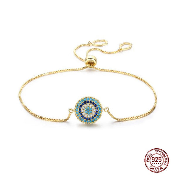 925 Evil Eye Silver 18k Gold Plated Bracelet Evil Eye Sydney Grand Bazaar 