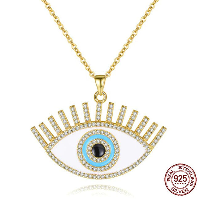 925 Silver Evil Eye Pendant Eye Shaped Necklace Gold Evil Eye Sydney Grand Bazaar 
