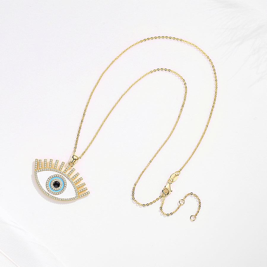 925 Silver Evil Eye Pendant Eye Shaped Necklace Gold Evil Eye Sydney Grand Bazaar 