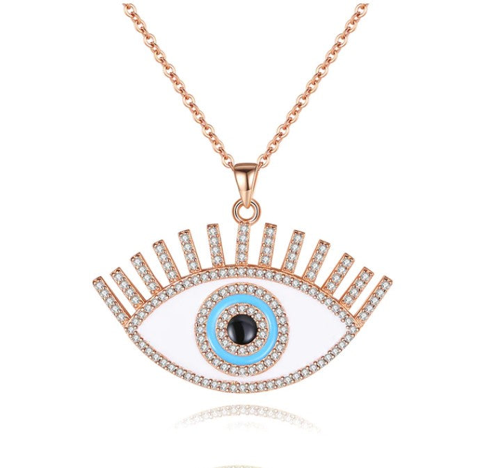 925 Silver Evil Eye Pendant Eye Shaped Necklace Rose Gold Evil Eye Sydney Grand Bazaar 