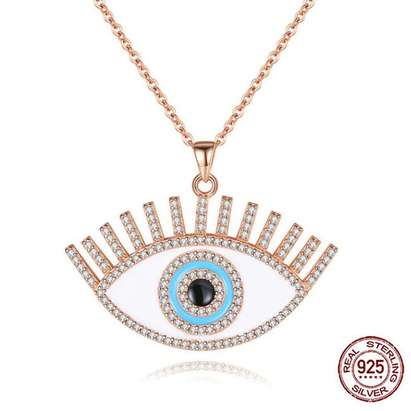 925 Silver Evil Eye Pendant Eye Shaped Necklace Rose Gold Evil Eye Sydney Grand Bazaar 