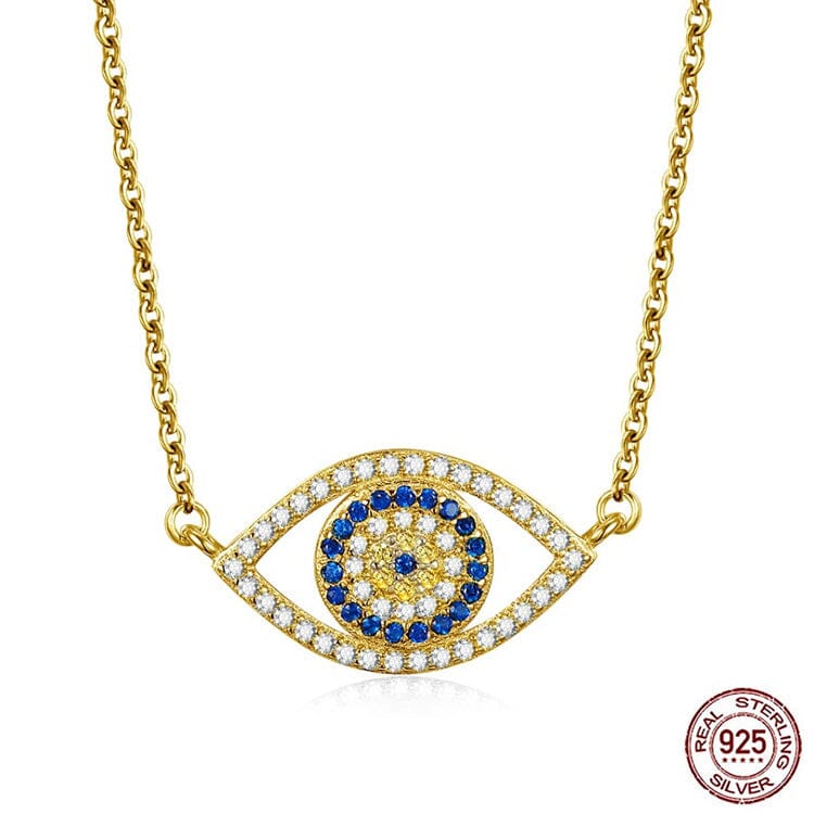 925 Silver Evil Eye Pendant Necklace Design Gold Colour Evil Eye Sydney Grand Bazaar 