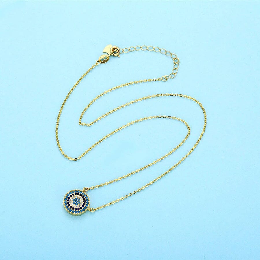 925 Silver Evil Eye Pendant Round Necklace Gold Evil Eye Sydney Grand Bazaar 