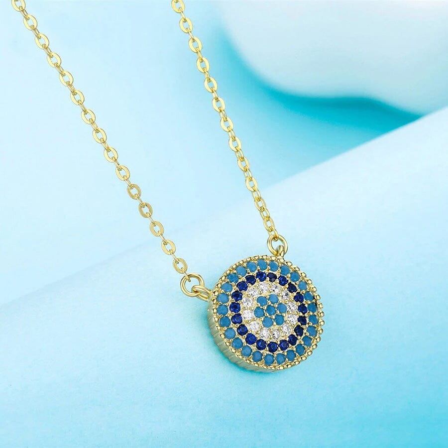 925 Silver Evil Eye Pendant Round Necklace Gold Evil Eye Sydney Grand Bazaar 