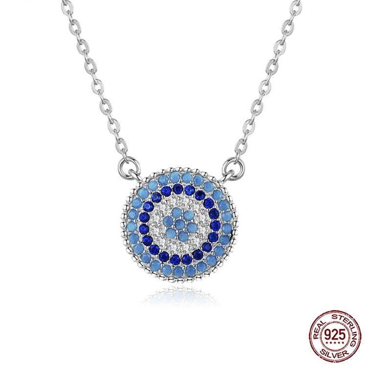 925 Silver Evil Eye Pendant Round Necklace Silver Evil Eye Sydney Grand Bazaar 