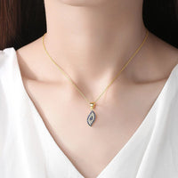 925 Silver Evil Eye Pendant Slim Teardrop Necklace Gold Evil Eye Sydney Grand Bazaar 