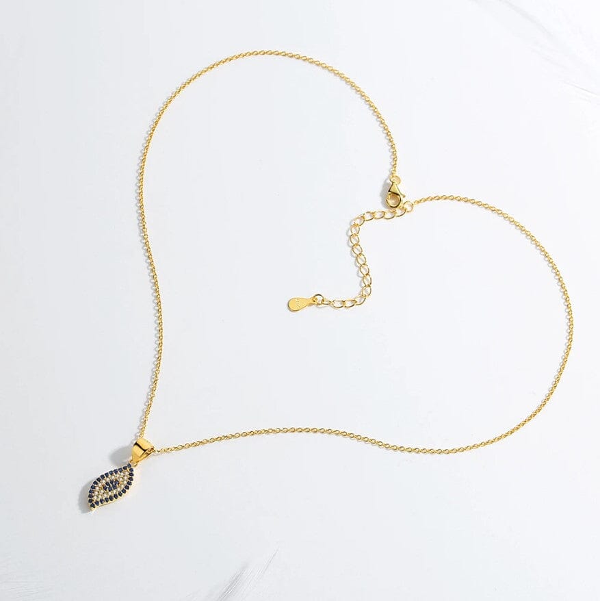 925 Silver Evil Eye Pendant Slim Teardrop Necklace Gold Evil Eye Sydney Grand Bazaar 