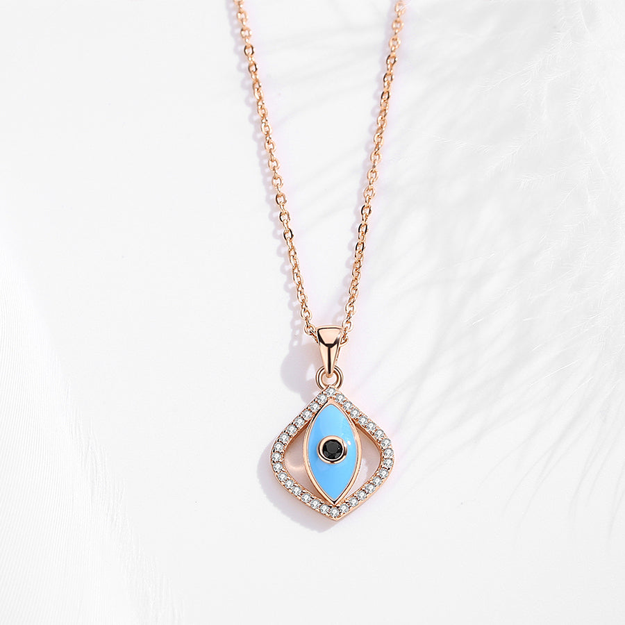 925 Silver Evil Eye Pendant Teardrop Necklace Rose Gold Evil Eye Sydney Grand Bazaar 