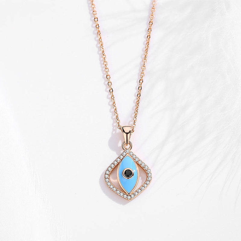 925 Silver Evil Eye Pendant Teardrop Necklace Rose Gold Evil Eye Sydney Grand Bazaar 