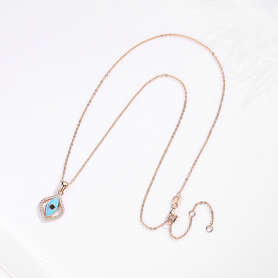 925 Silver Evil Eye Pendant Teardrop Necklace Rose Gold Evil Eye Sydney Grand Bazaar 