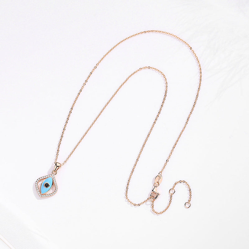 925 Silver Evil Eye Pendant Teardrop Necklace Rose Gold Evil Eye Sydney Grand Bazaar 
