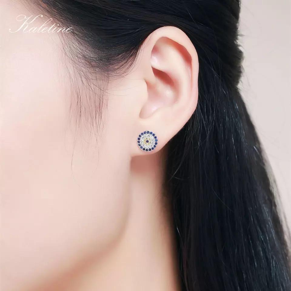 925 Silver Evil Eye Stud Earring Pair White Evil Eye Sydney Grand Bazaar 
