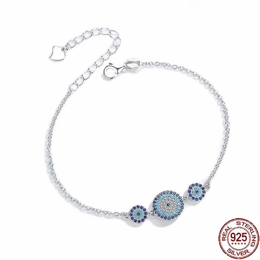 925 Triple Blue Evil Eye Sterling Silver Bracelet Evil Eye Sydney Grand Bazaar 