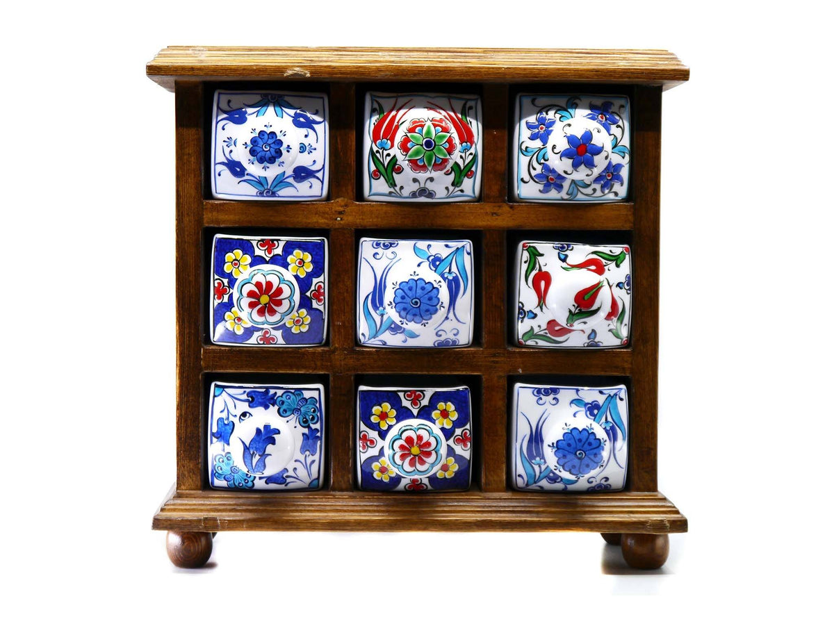 Handmade Ceramic Drawers Box Brown 