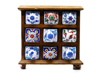 Handmade Ceramic Drawers Box Brown 