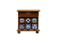 Handmade ceramic drawers box brown