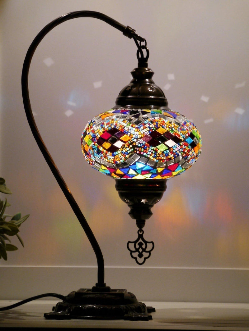 colourful turkish mosaic lamps