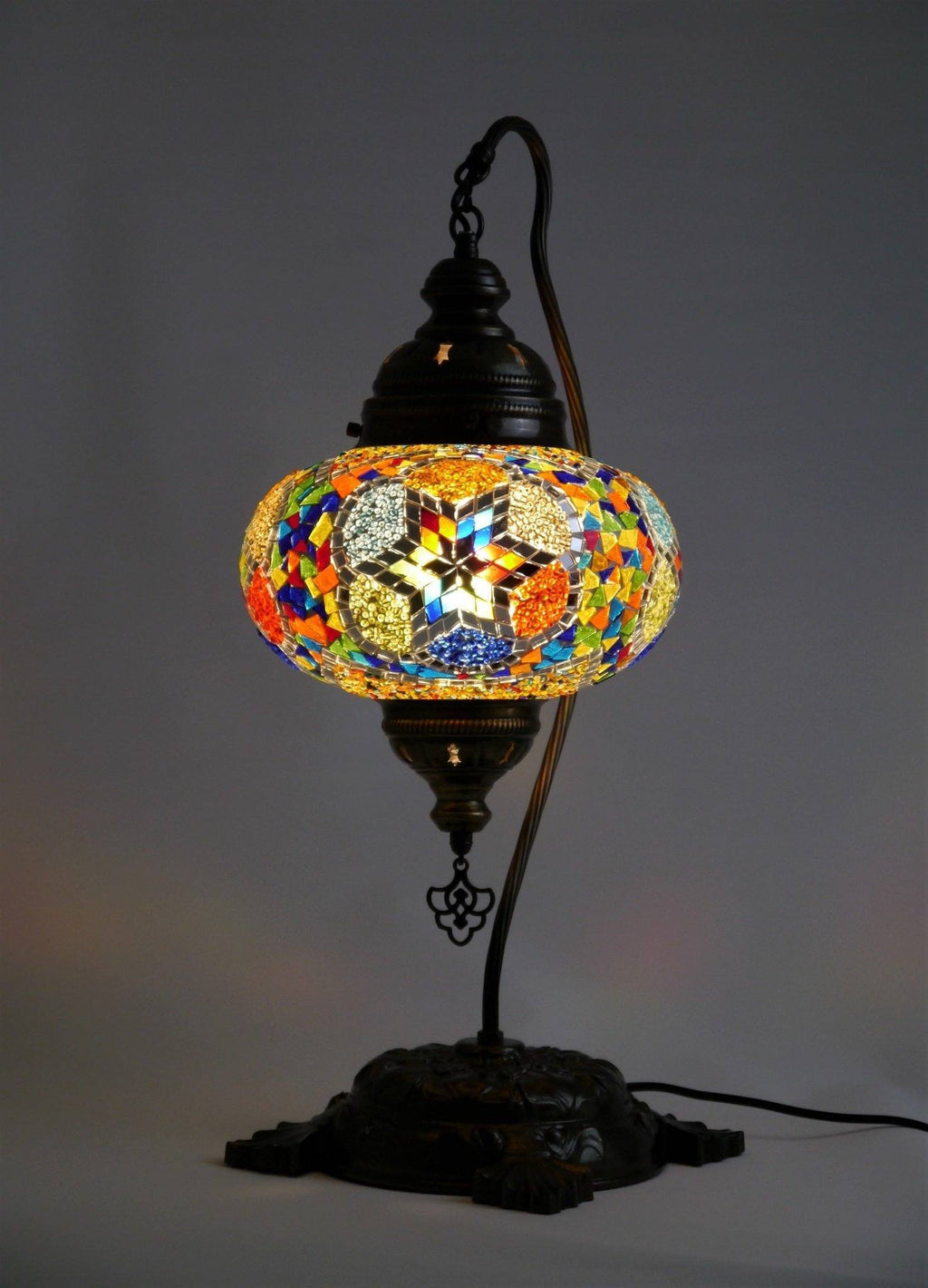 Turkish Mosaic Lamp Large Multicoloured Glass