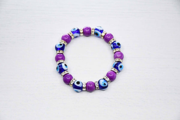 Turkish Evil Eye Bracelet purple colour