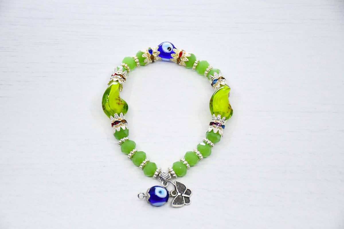 Mati Evil Eye Bracelet Green Colour Handmade