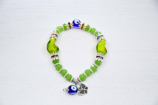 Mati Evil Eye Bracelet Green Colour Handmade
