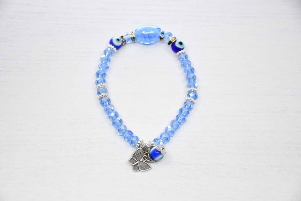 malocchio evil eye bracelet aqua colour