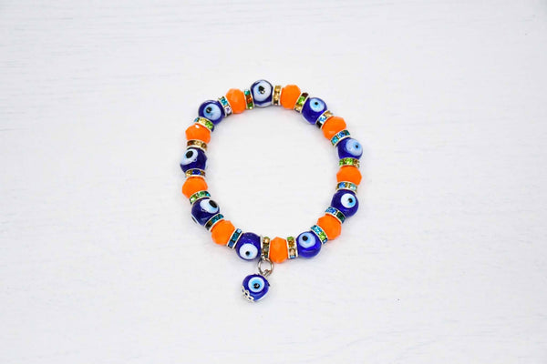 Turkish Greek Mati Evil Eye Bracelet Orange