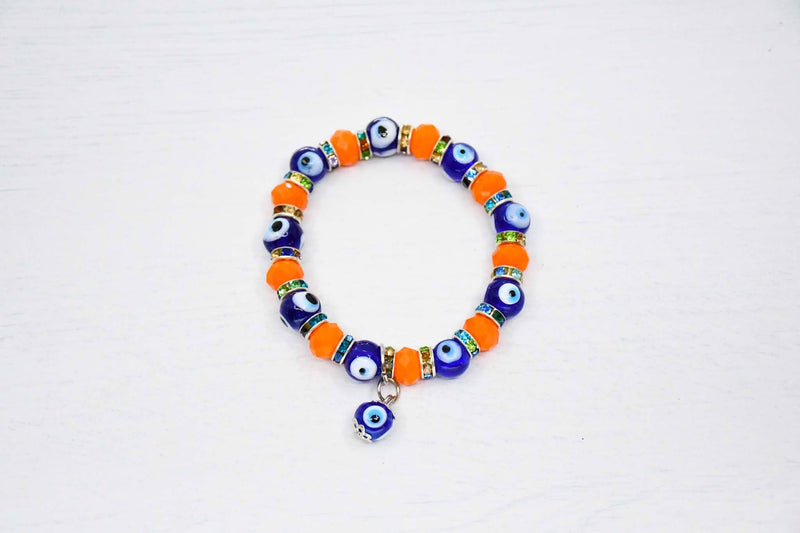 Turkish Greek Mati Evil Eye Bracelet Orange