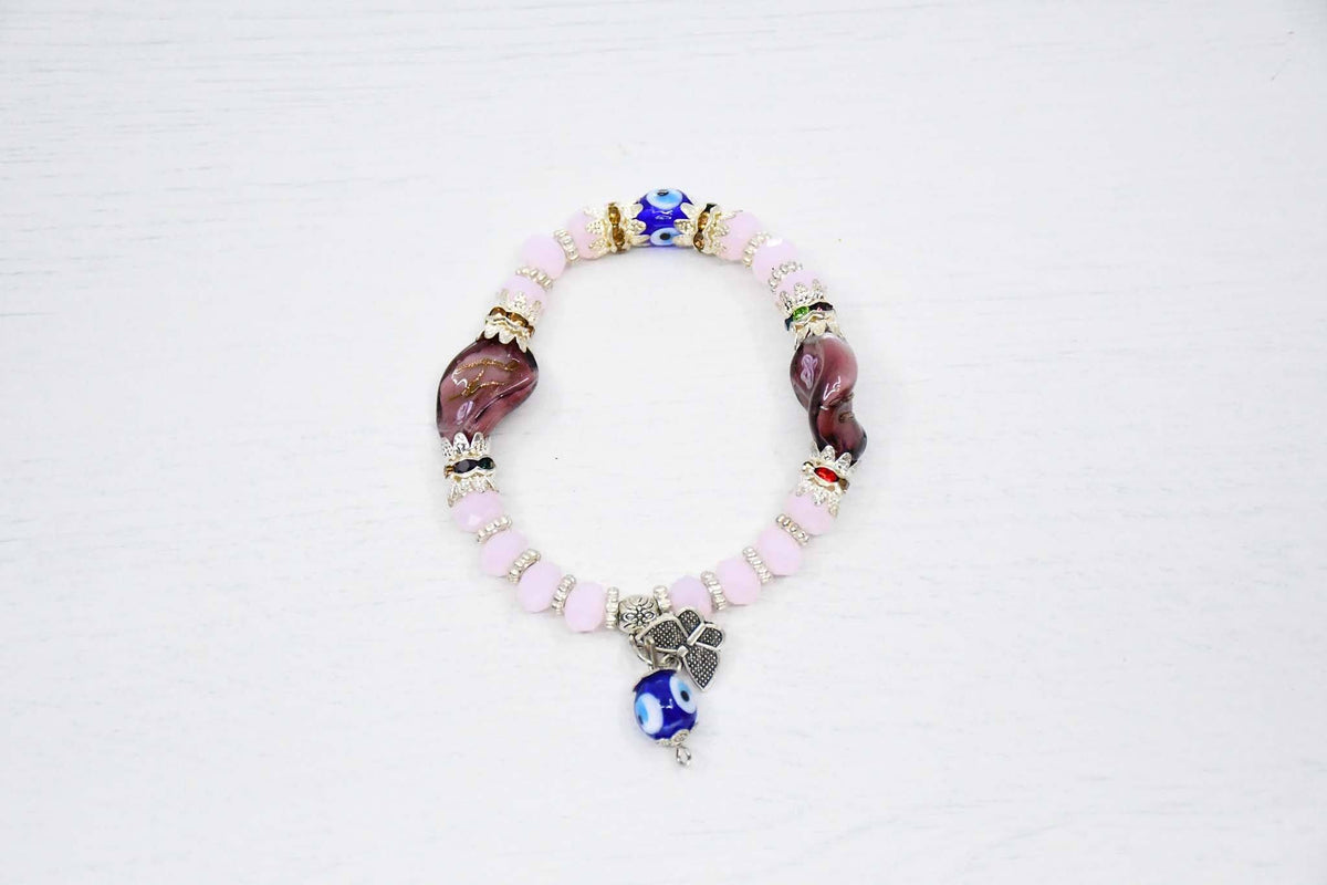 Turkish Greek Mati Evil Eye Bracelet Cream Colour