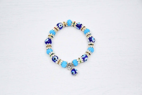 Turkish Greek Mati Evil Eye Bracelet Aqua Colour