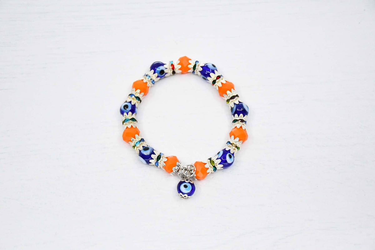 Turkish Greek Mati Evil Eye Bracelet Orange