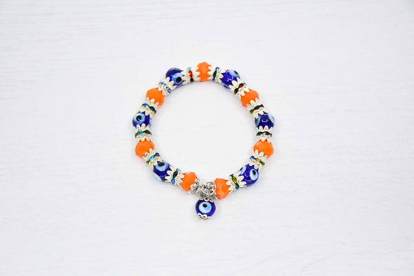 Turkish Greek Mati Evil Eye Bracelet Orange