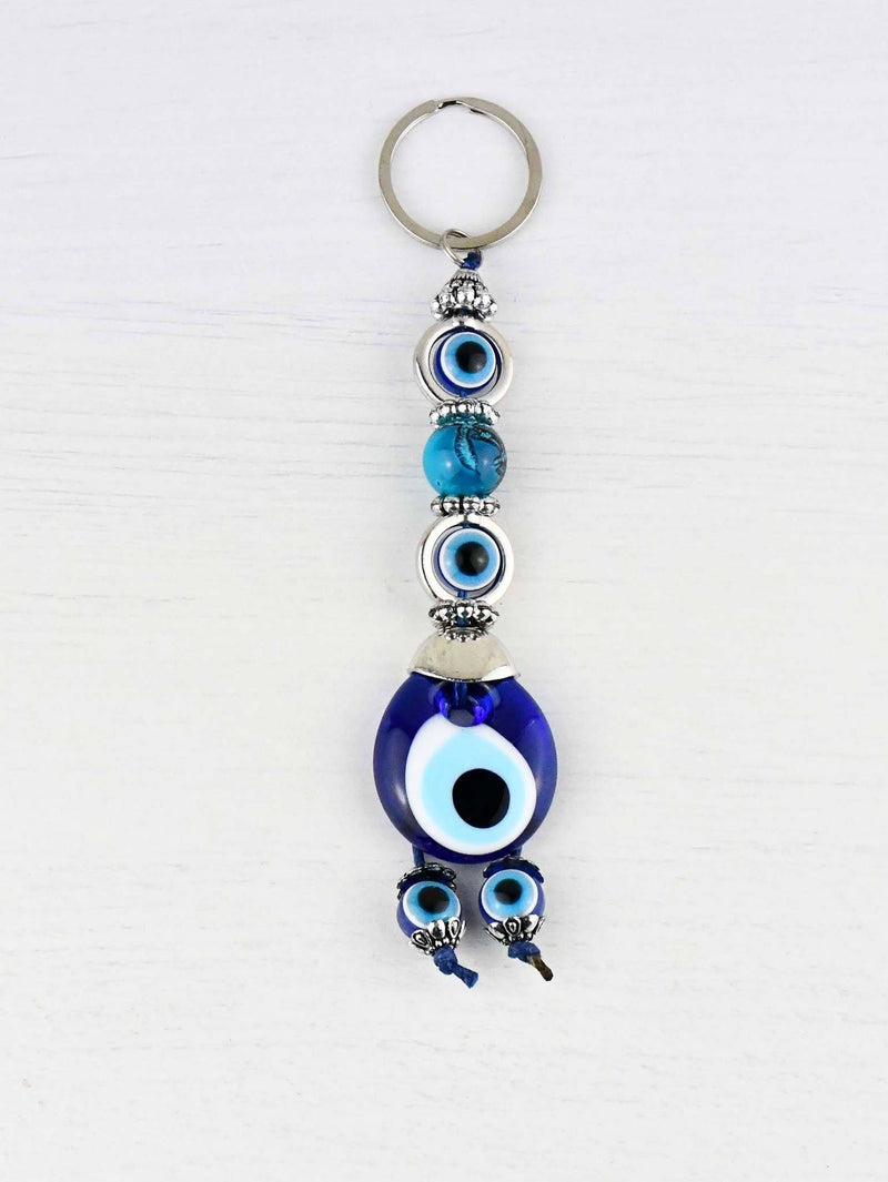 Evil Eye Keyring Blue Bead