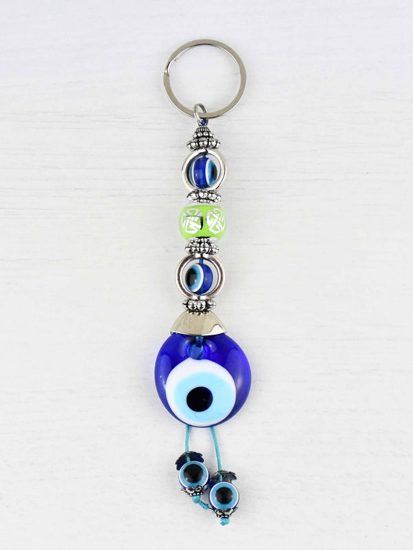 Evil Eye Keyring Small Green Ball