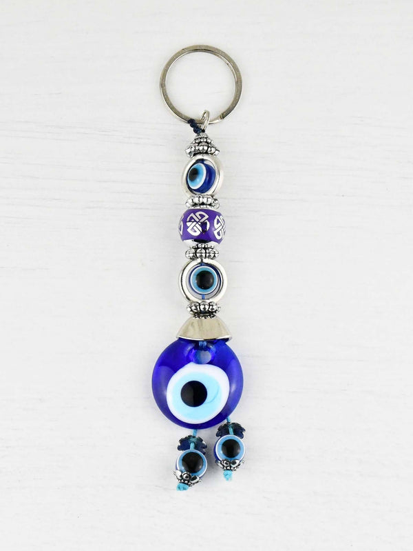 Evil Eye Keyring Small Purple Ball