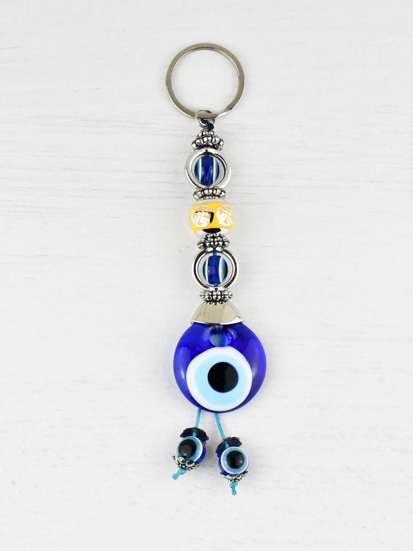 Evil Eye Keyring Small Yellow Ball