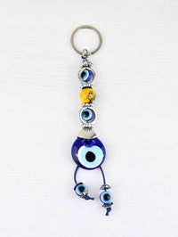 Evil Eye Keyring Yellow Bead